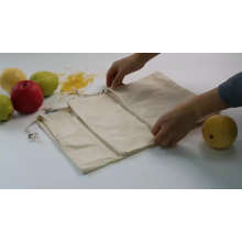 Eco-friendly Reusable Washable Shopping Bag Organic Cotton Flour rice bread Storage Bags with Drawstring